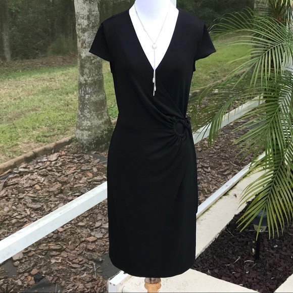 Vince Camuto black wrap dress - Picture 2 of 4